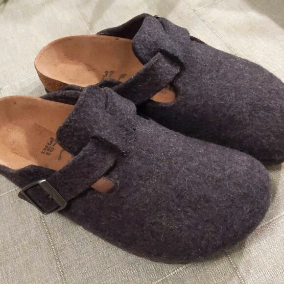 Birkenstock Shoes - Birkenstock Boston Wool Felt Anthracite Clogs - Size 6.5-7